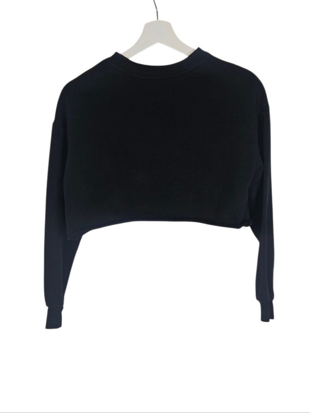 PlayStation Black Cropped Sweatshirt Raw Roll Hem Sony Gamer Video Game Top S - Picture 3 of 5